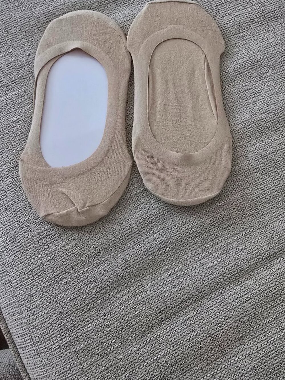 2 pairs beige, ultra-low-cut no-show liner socks New!